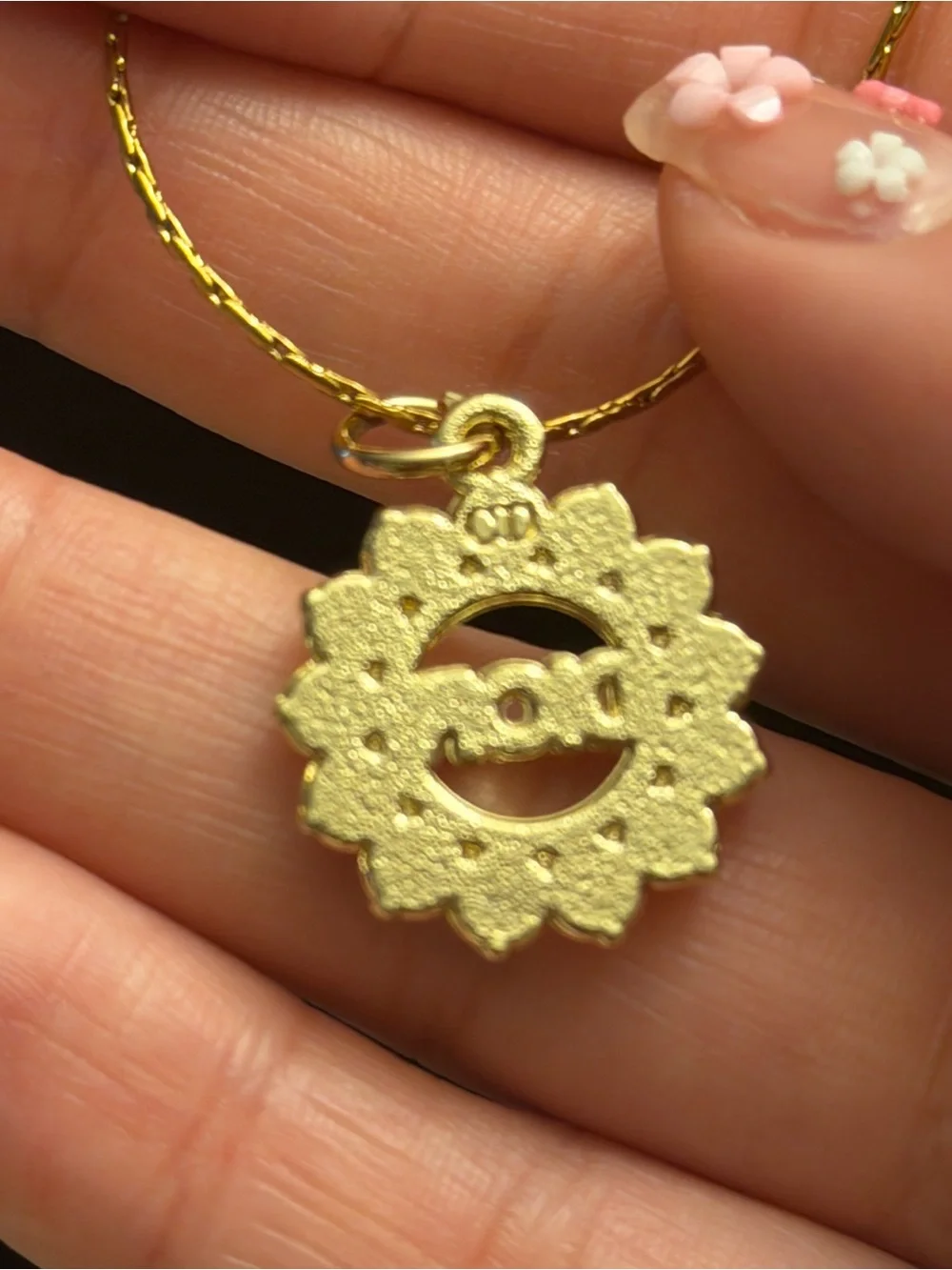 Dior gold and pearl charm necklace